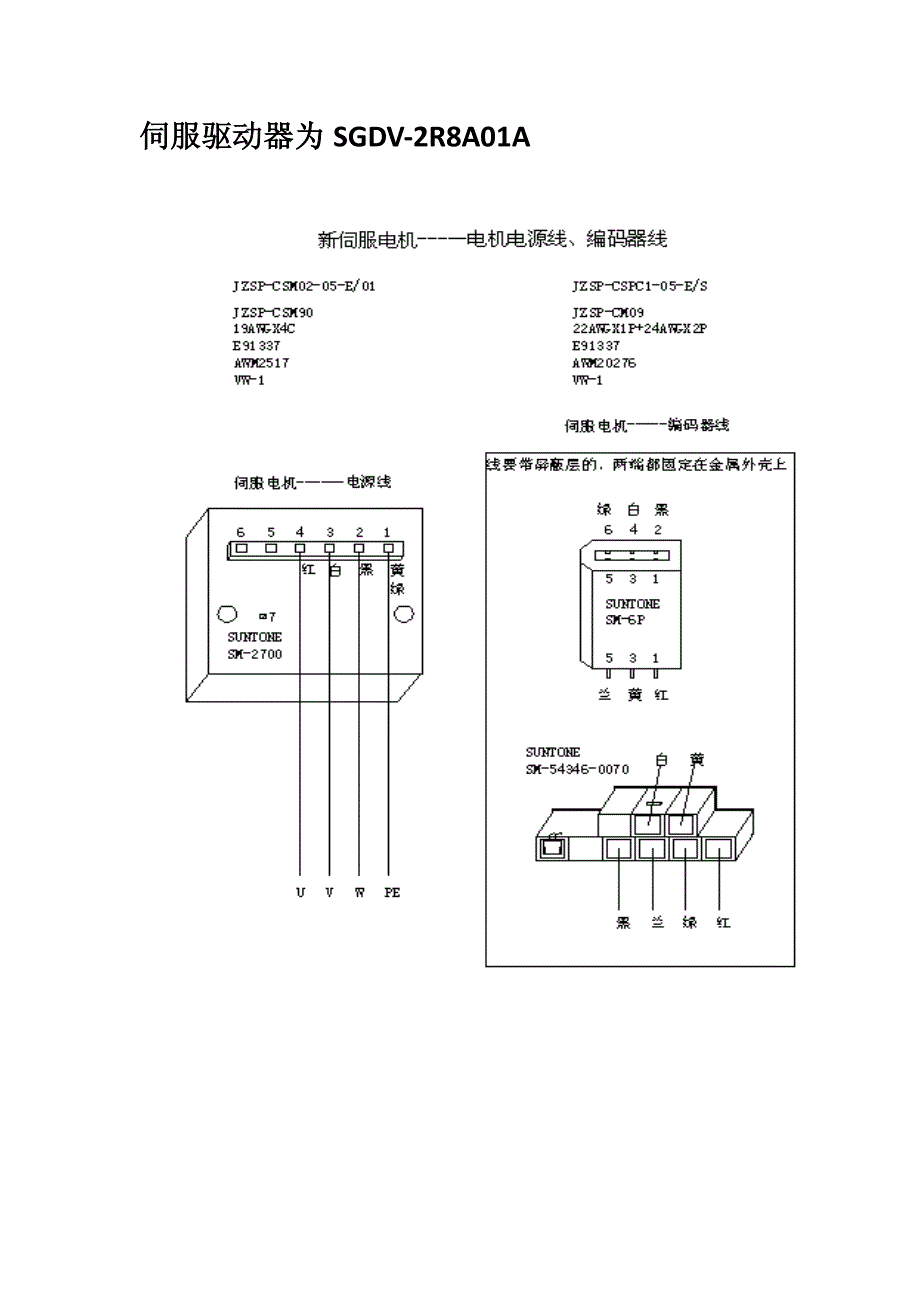 新伺服电机-电源线、编码器线_第1页