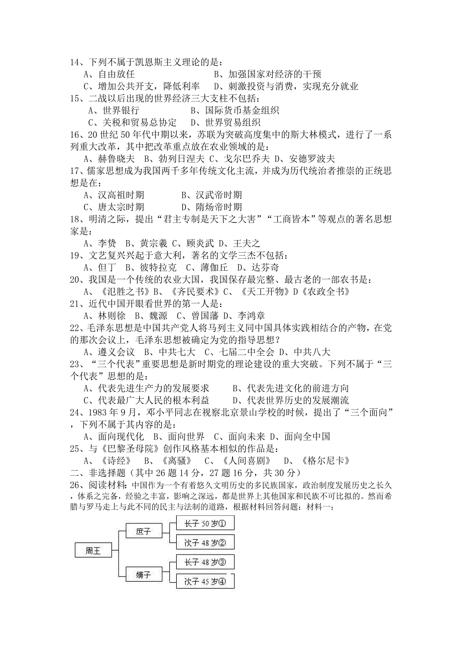 2011年高中学业水平考试模拟考试(2)_第2页