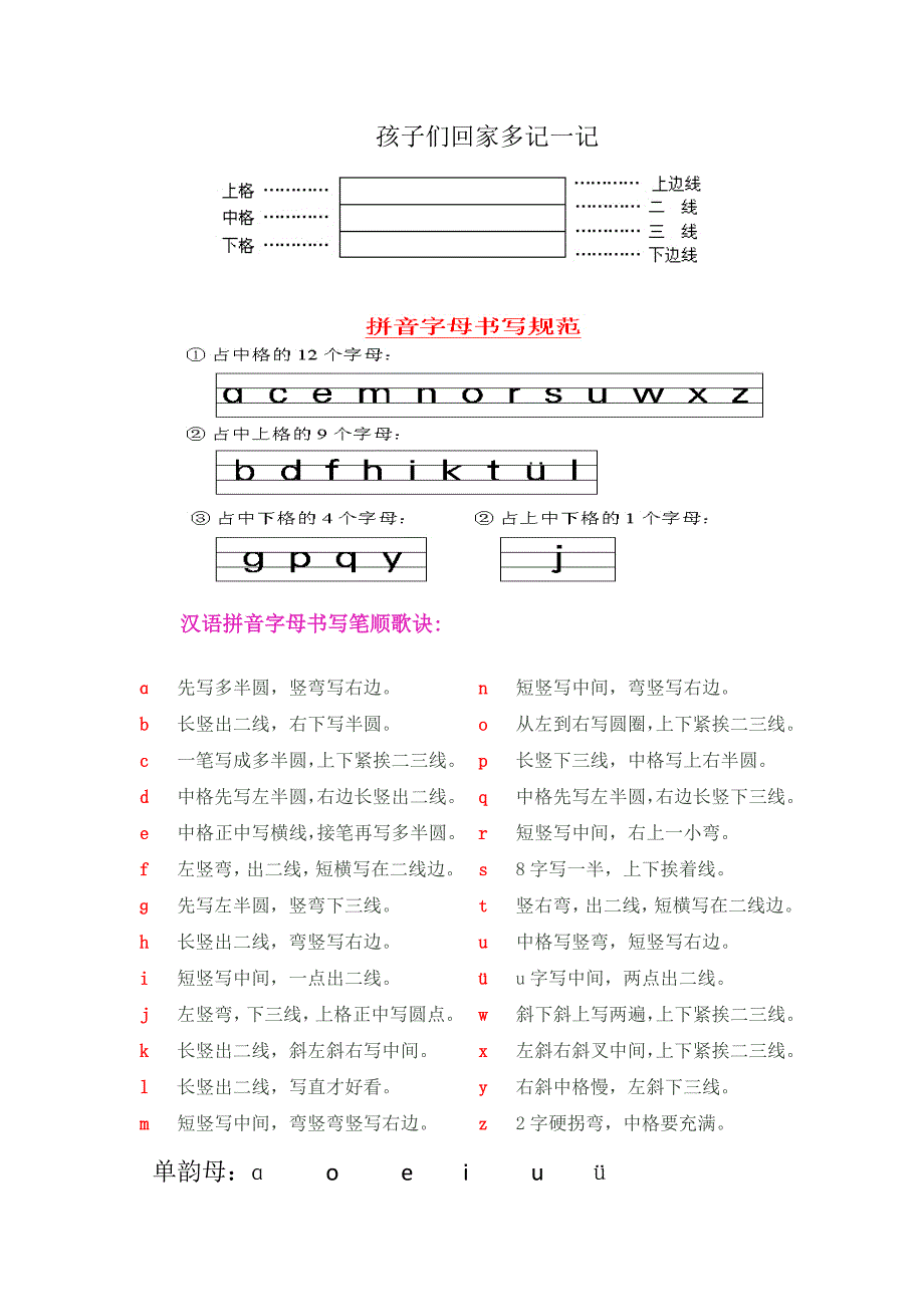 孩子们回家多读一读拼音!_第1页