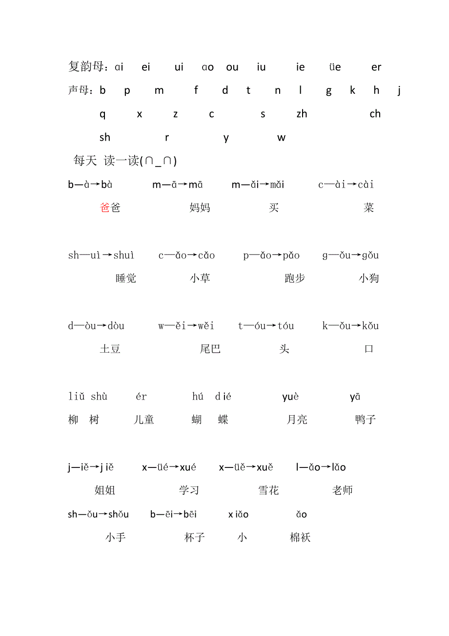 孩子们回家多读一读拼音!_第2页