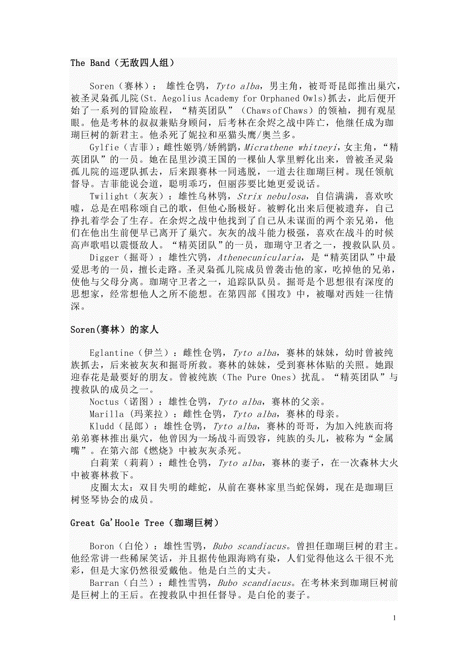 猫头鹰王国人物介绍_第1页