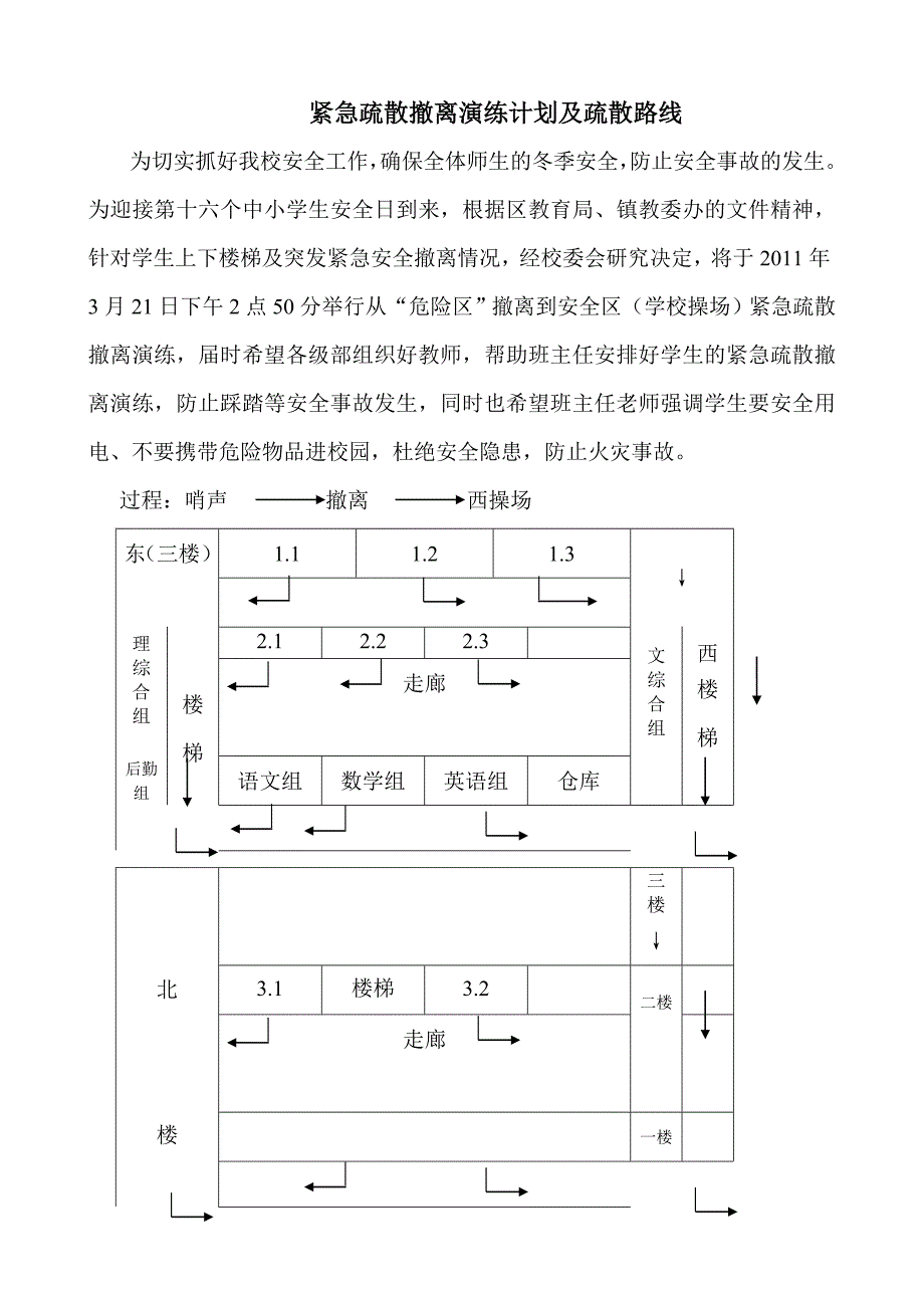 紧急疏散撤离演练计划及疏散图2_第2页