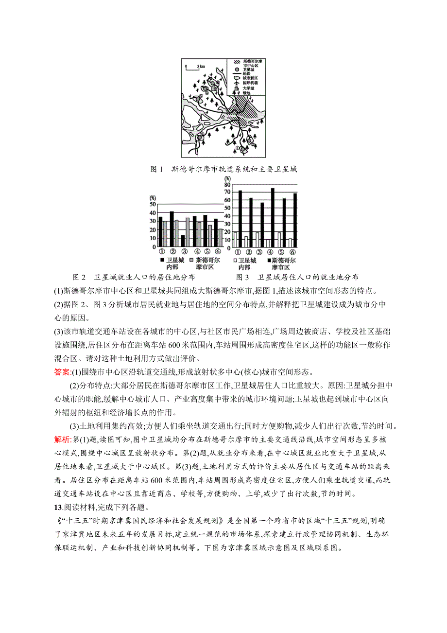 2019版地理新优化二轮复习（优选习题）全国通用版：专题六　人口、城市和交通运输 第14讲　城市化和城市空间结构 word版含答案_第4页