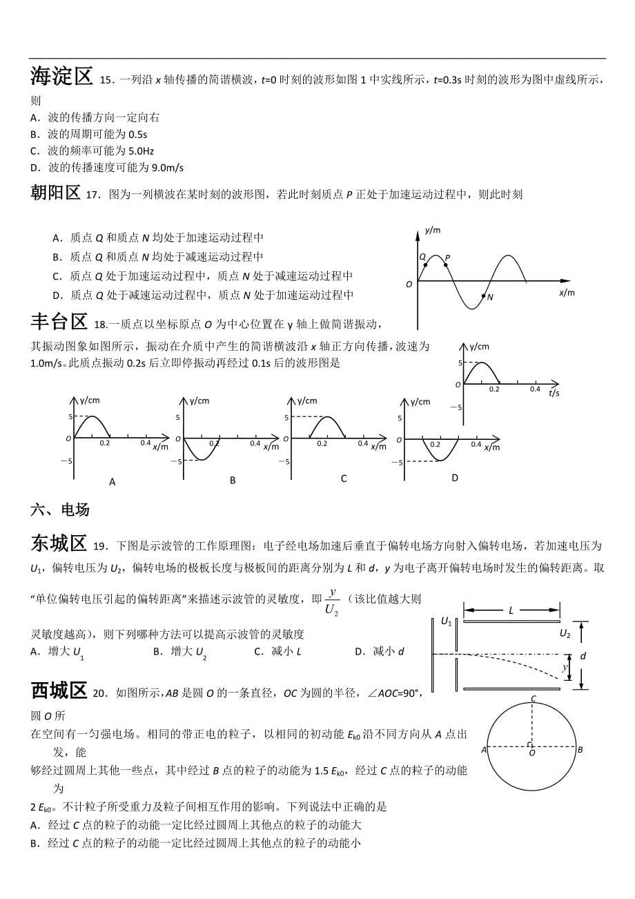 2011 北京一摸物理选择题汇编_第5页