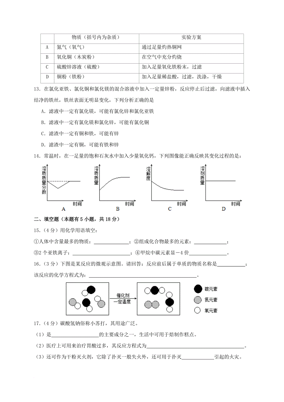 九年级化学下学期模拟 试题_第3页