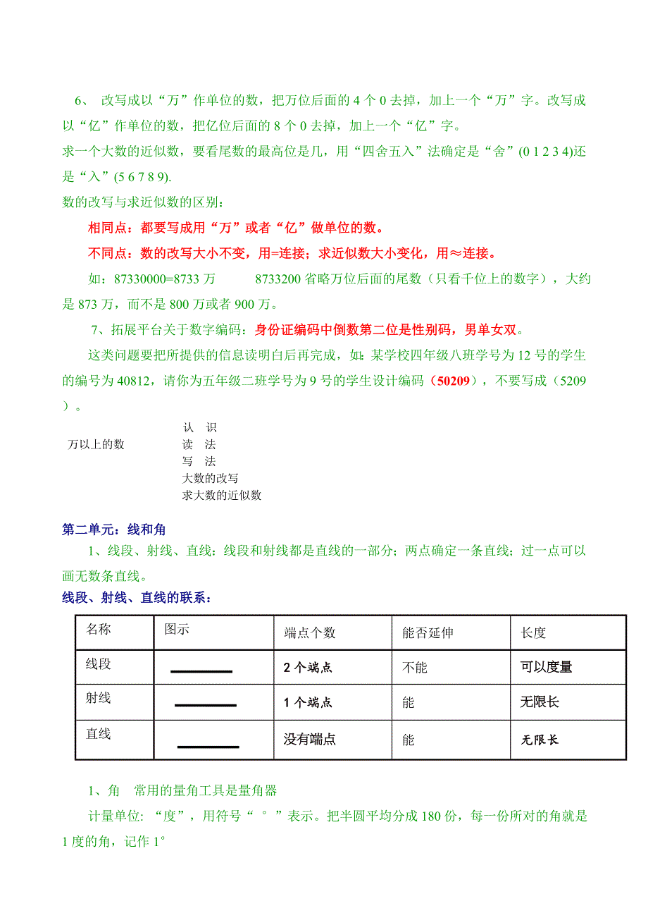 新青岛版四年级数学上册全册知识点归纳材料_第2页