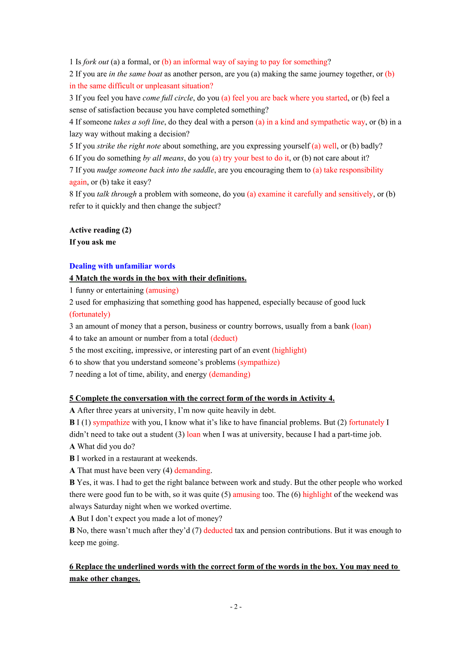 新标准大学英语综合教程4--课后答案_第2页