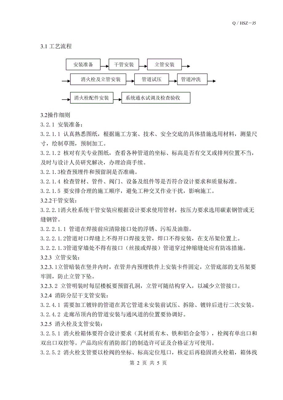 室内消火栓系统安装施工工艺标准_第2页