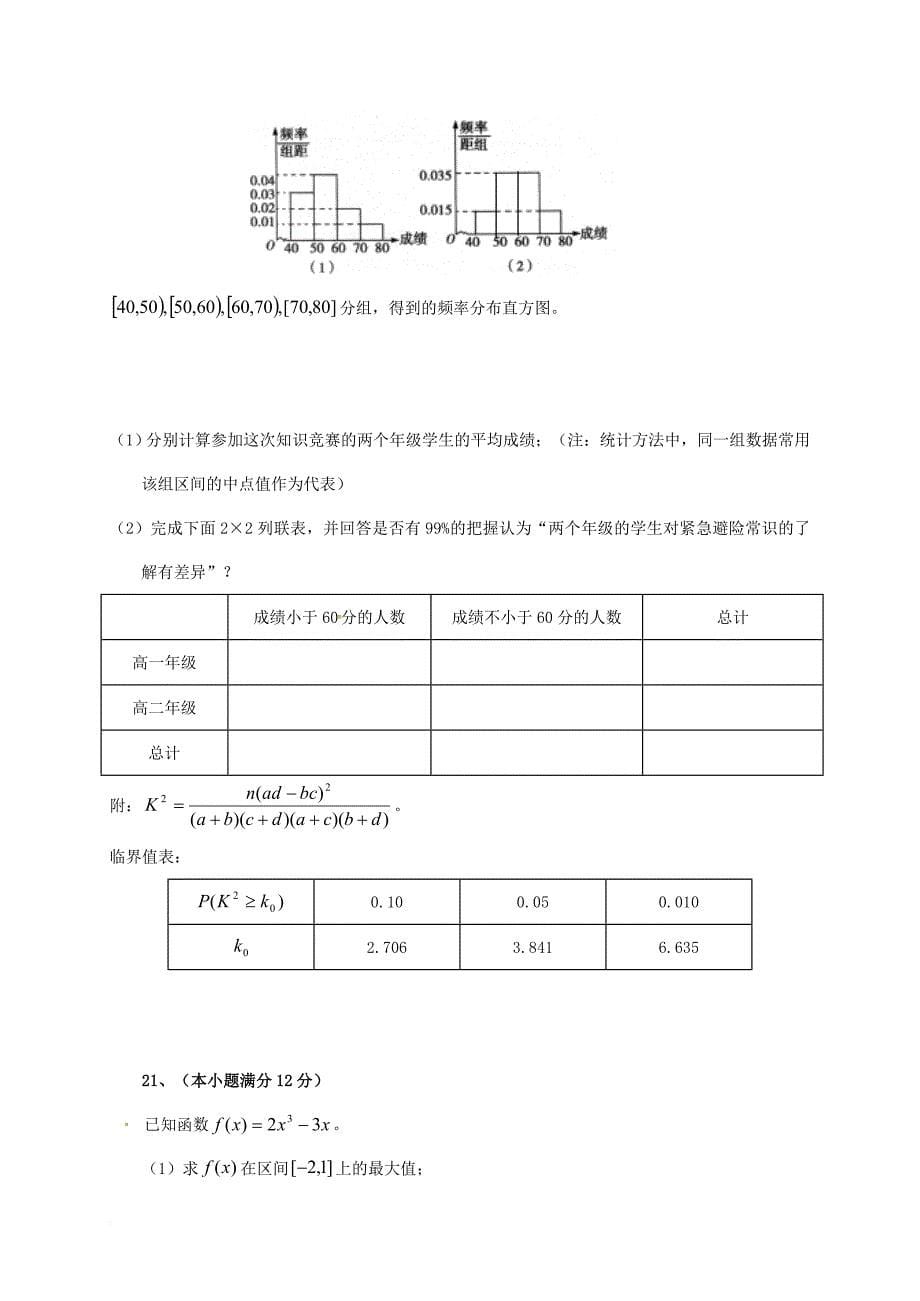 高二数学下学期期中试题 文_1_第5页