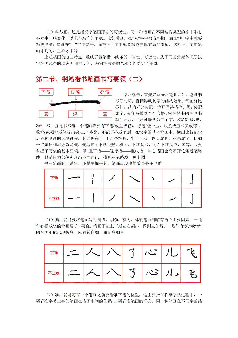 钢笔楷书特点与书写要领：点横竖撇捺_第2页