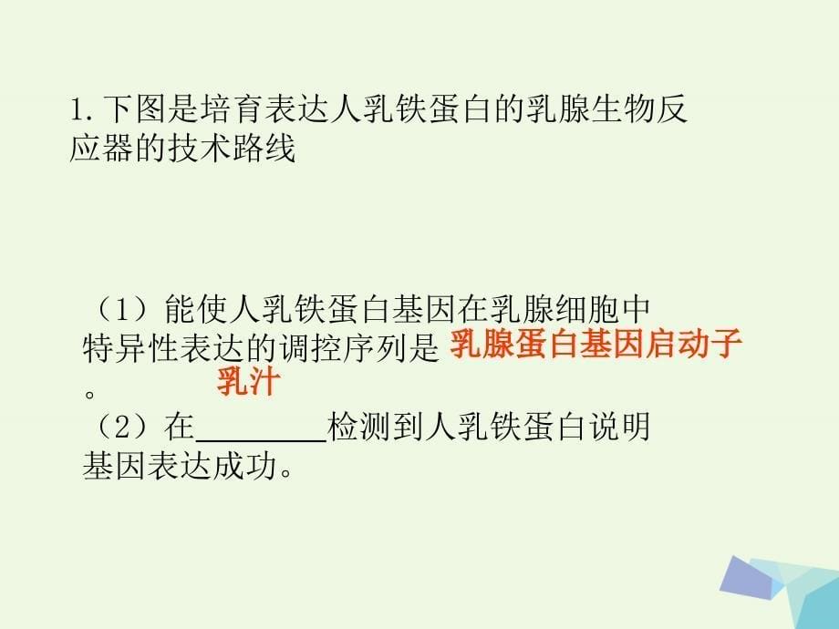 高中生物 现代生物科技复习课件 新人教版选修_第5页