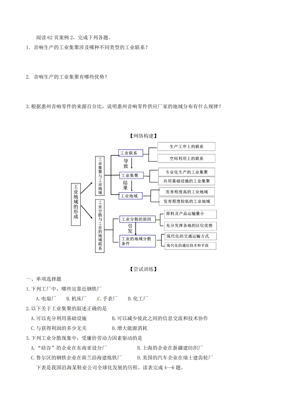 高中地理 第四章 工业地域的形成与发展 第2节 工业地域的形成（第1课时）学案 新人教版必修_第2页