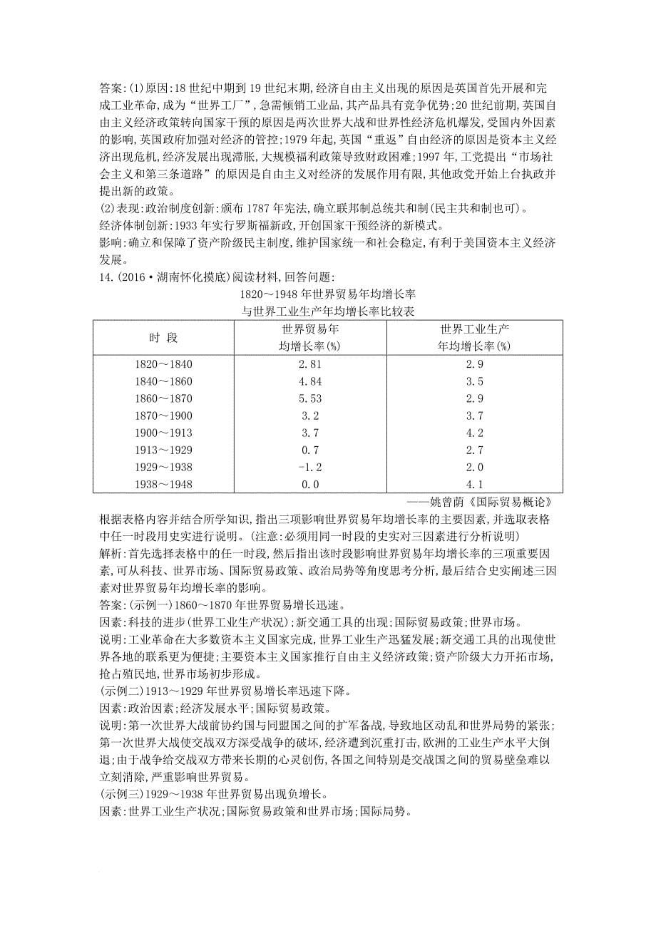 高考历史大一轮复习 第八单元 各国经济体制的创新和调整 考点2 罗斯福新政及战后资本主义经济的调整 岳麓版_第5页