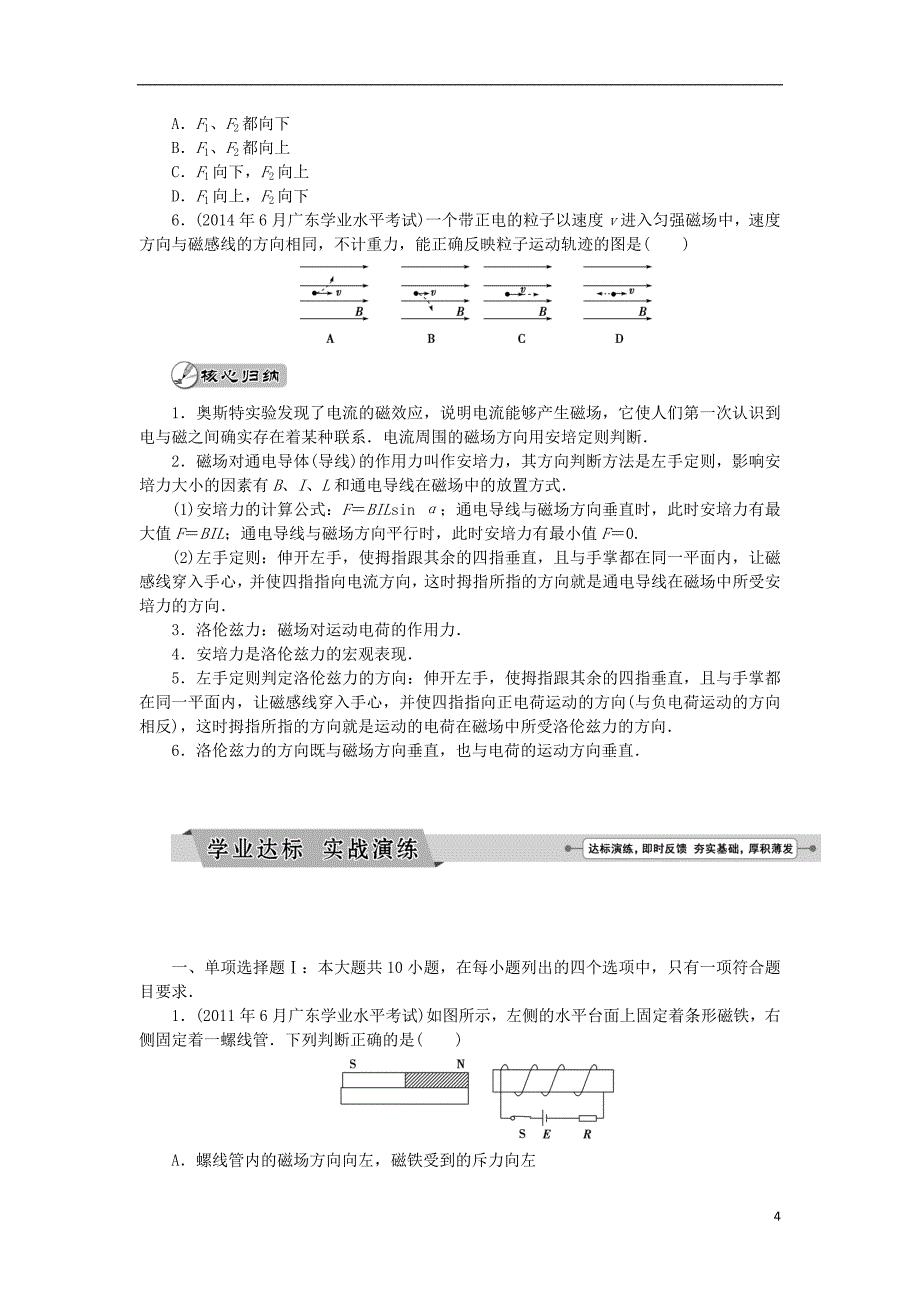 广东省2019高考物理一轮基础复习讲义 专题12 磁场（含解析）_第4页
