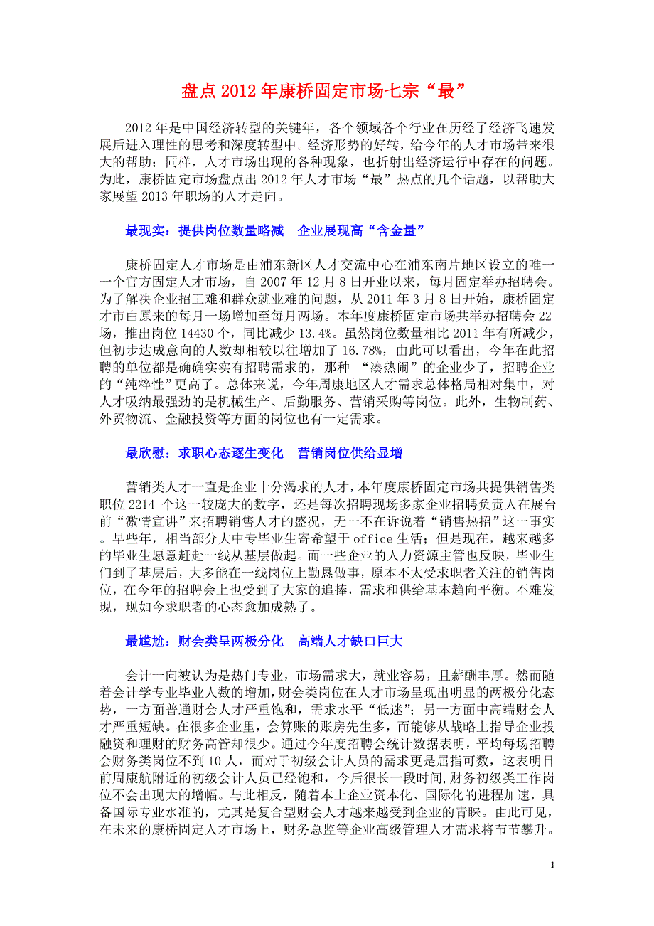 2012年康桥固定市场年终大盘点_第1页