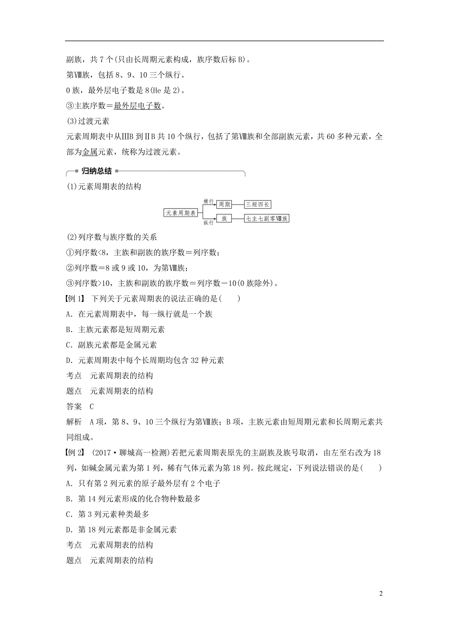 （渝冀闽）2018-2019版高中化学 专题1 微观结构与物质的多样性 第一单元 原子核外电子排布与元素周期律 第3课时 元素周期表学案 苏教版必修2_第2页