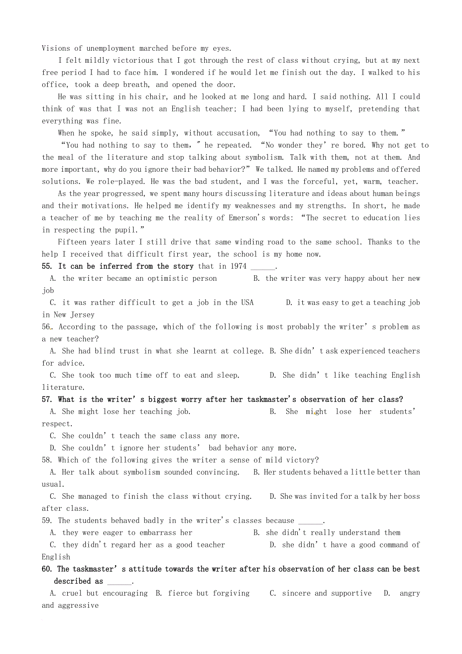 高考英语冲刺导练（29）_第4页