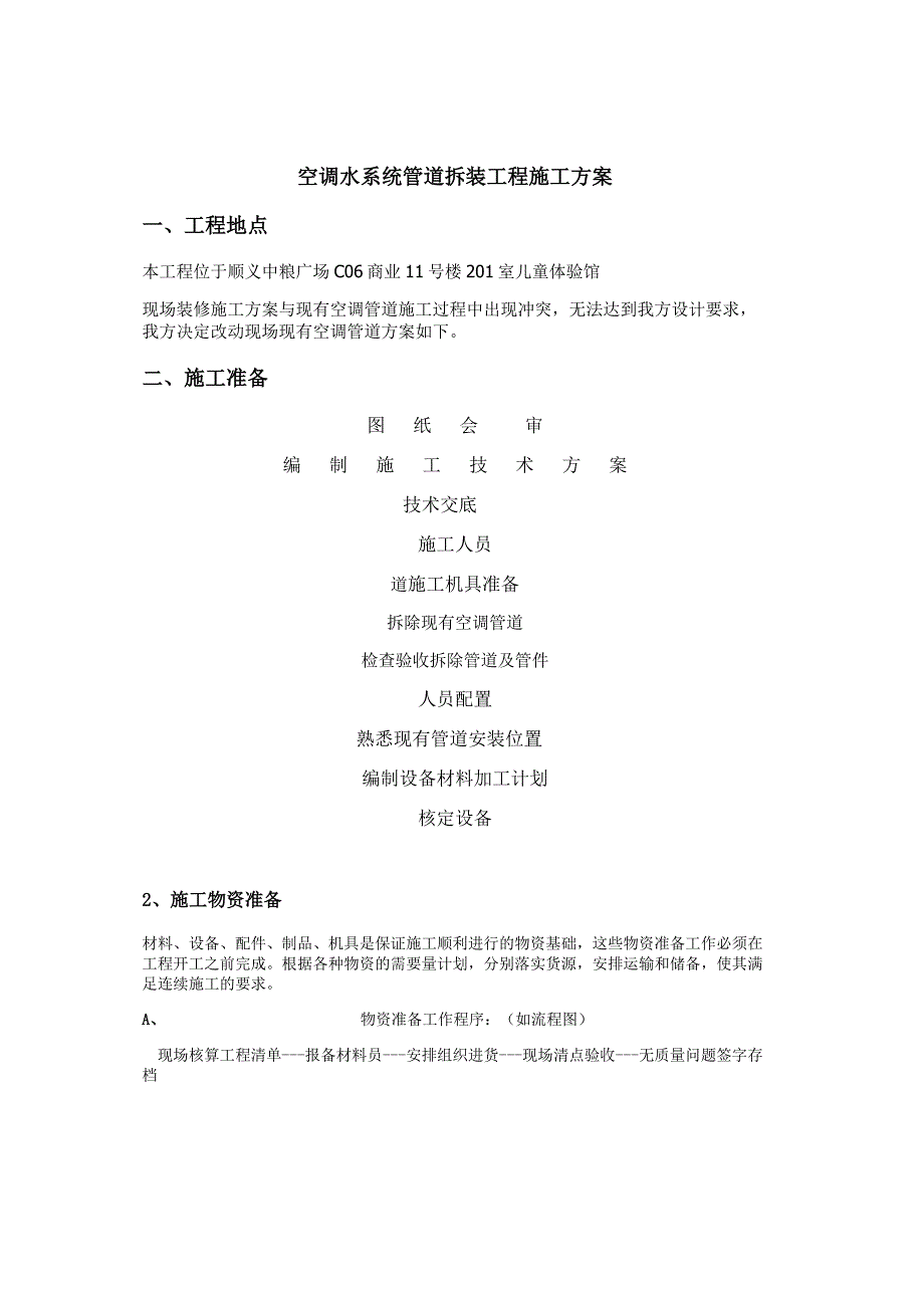 空调管道施工方案-(2)_第1页