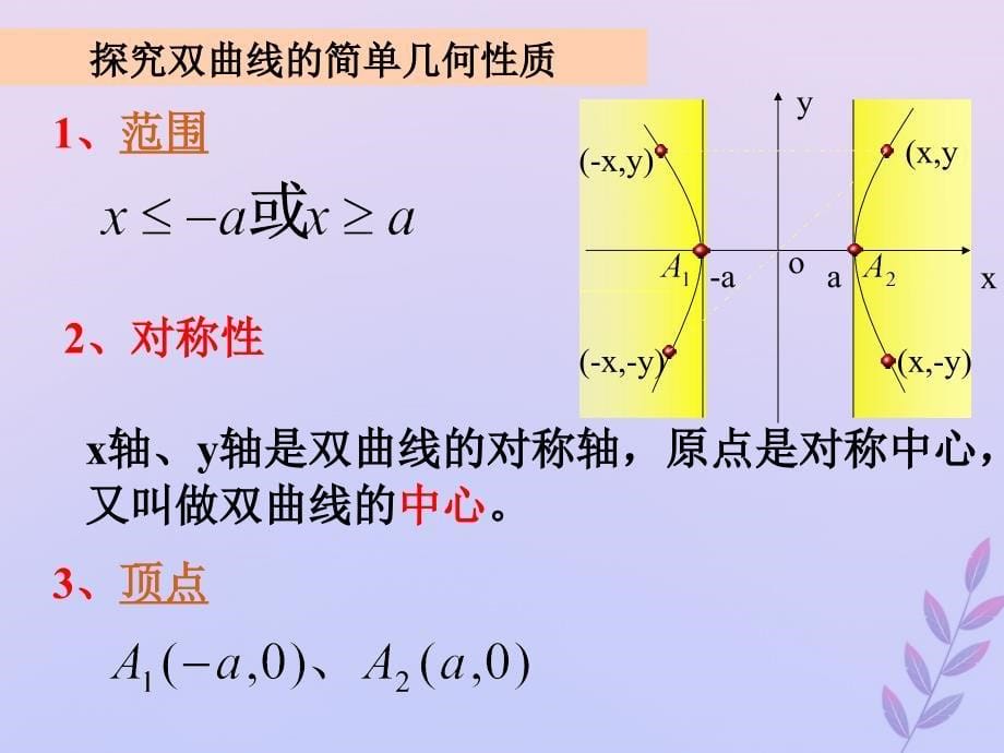 2018年高中数学 第三章 圆锥曲线与方程 3.3.2 双曲线的简单性质课件3 北师大版选修2-1_第5页