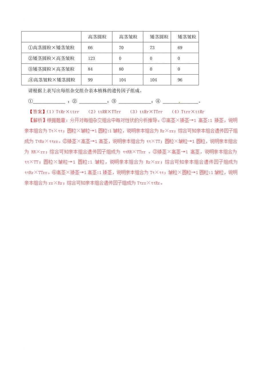 高中生物 第一章 遗传因子的发现 1_2 孟德尔的豌豆杂交实验（二）（练）（提升版，含解析）新人教版必修2_第5页