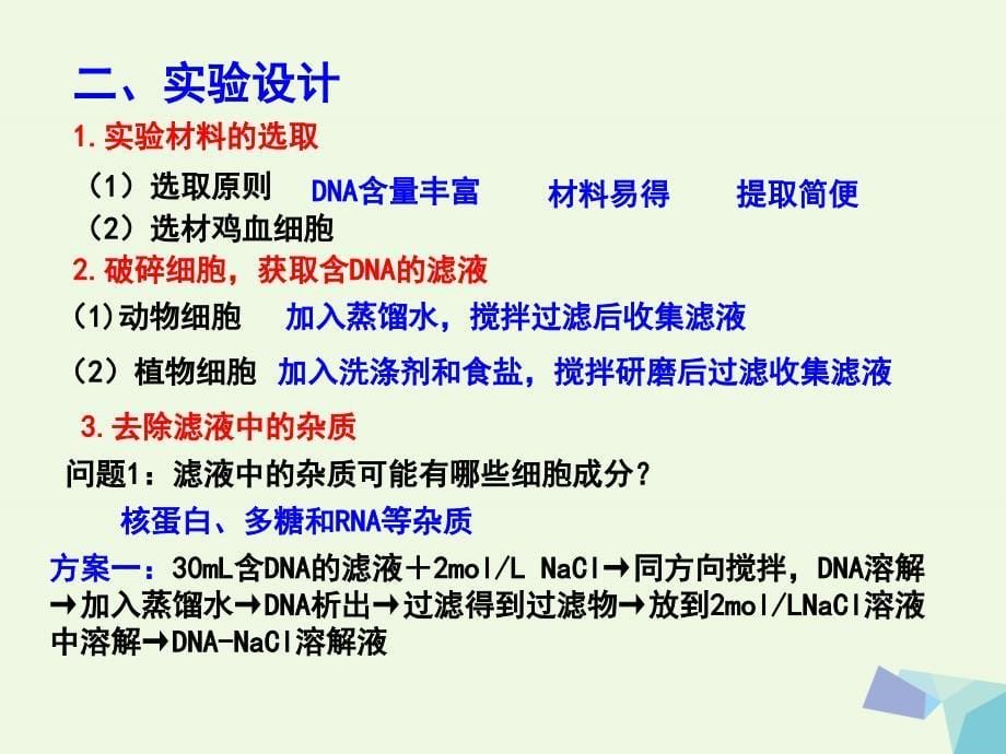 高中生物专题5dna和蛋白质技术课题1dna的粗提取与鉴定课件新人教版选修1_第5页