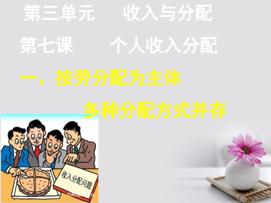 高中政治7_1按劳分配为主体多种分配方式并存课件新人教版必修1_第1页