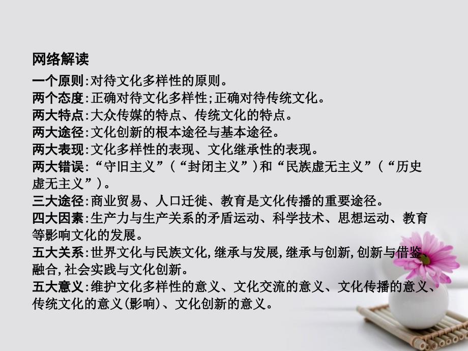 高考政治大一轮复习第二单元文化传承与创新单元总结课件新人教版必修3_第3页