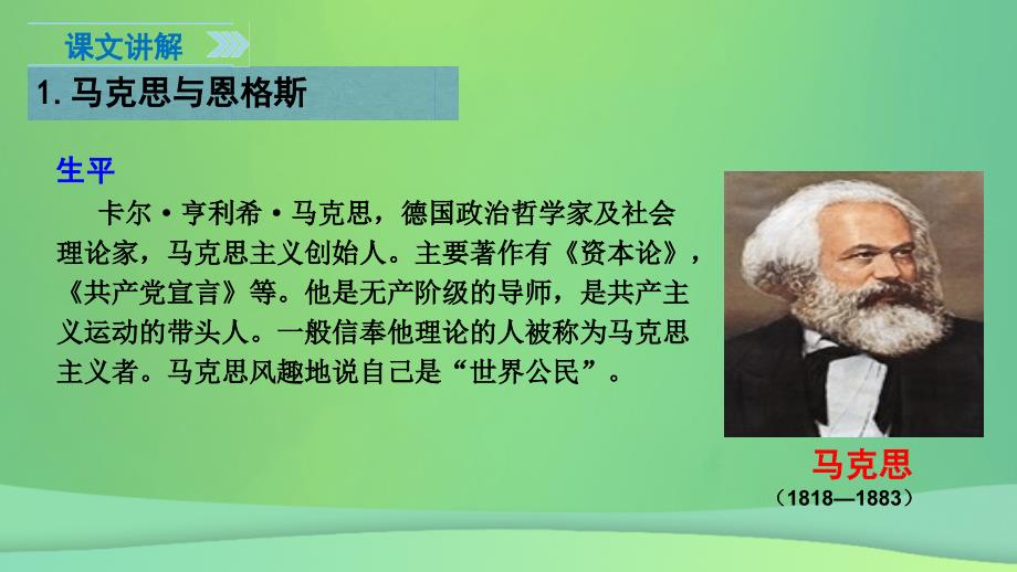 2018秋九年级历史上册 21 马克思主义的诞生和国际工人运动的兴起教学课件 新人教版_第3页