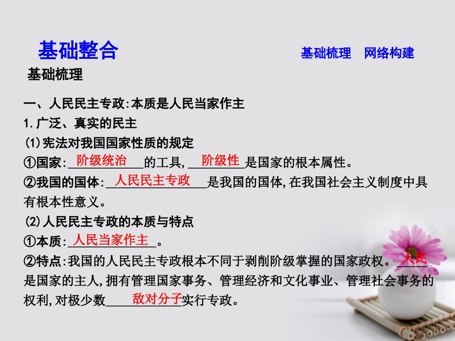 高考政治大一轮复习第一单元公民的政治生活第一课生活在人民当家作主的国家课件新人教版必修2_第3页