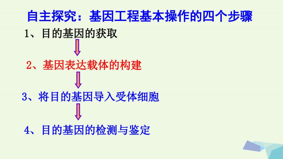 高中生物 专题1 基因工程 1_2 基因工程的基本操作程序课件 新人教版选修31_第2页