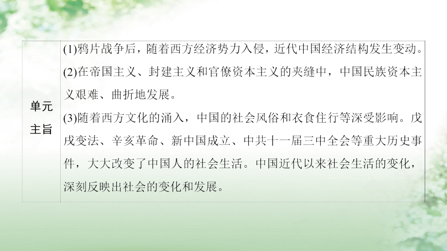 高考历史一轮总复习第8单元近代中国资本主义的曲折发展和中国近现代社会生活的变迁第17讲近代中国经济结构的变动与民族资本主义的曲折发展课件新人教版_第3页