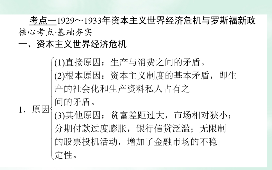 高考历史一轮复习构想 专题十 罗斯福新政与当代资本主义和苏联社会主义建设的经验与教训 22 罗斯福新政及当代资本主义的新变化课件 人民版_第3页