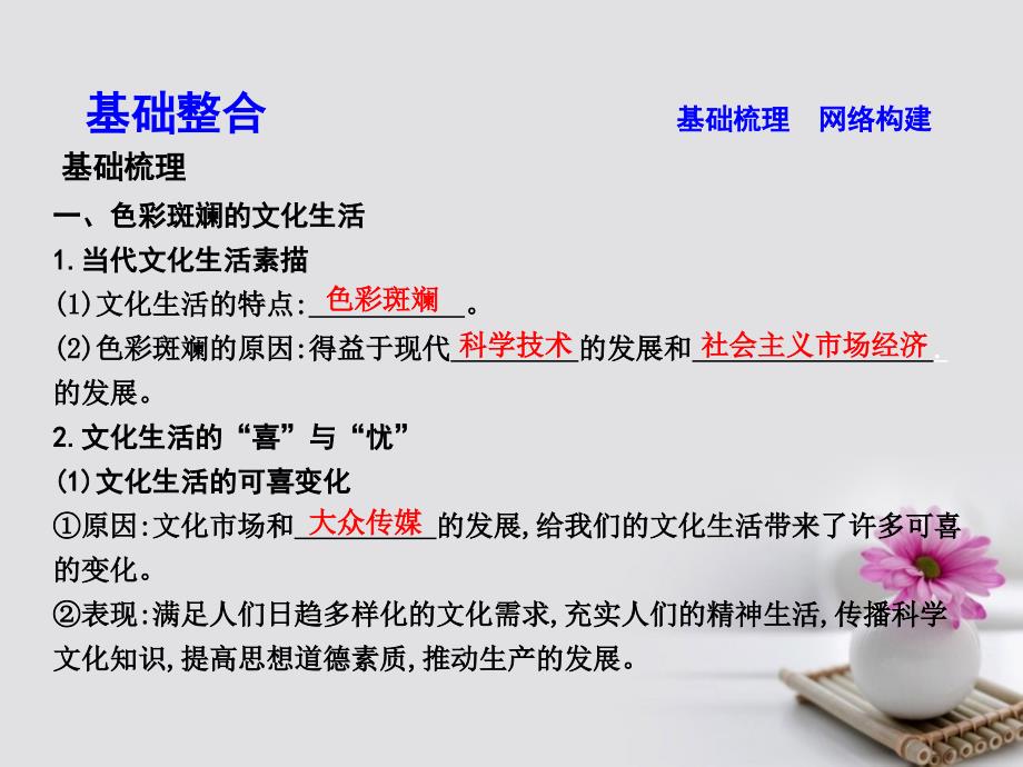 高考政治大一轮复习第四单元发展中国特色社会主义文化第八课走进文化生活课件新人教版必修3_第3页