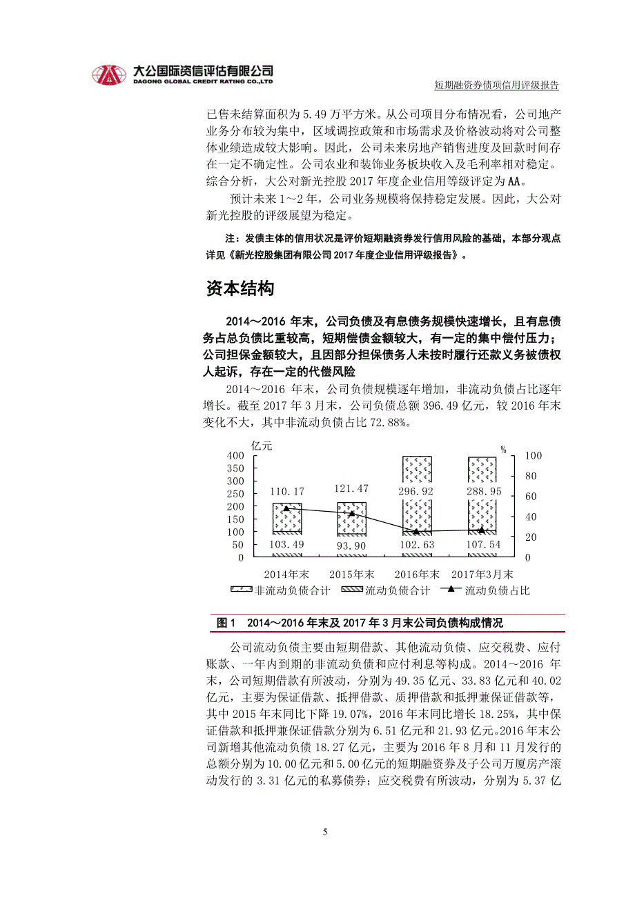 新光控股集团有限公司2017第二期短期融资券债项评级报告_第4页