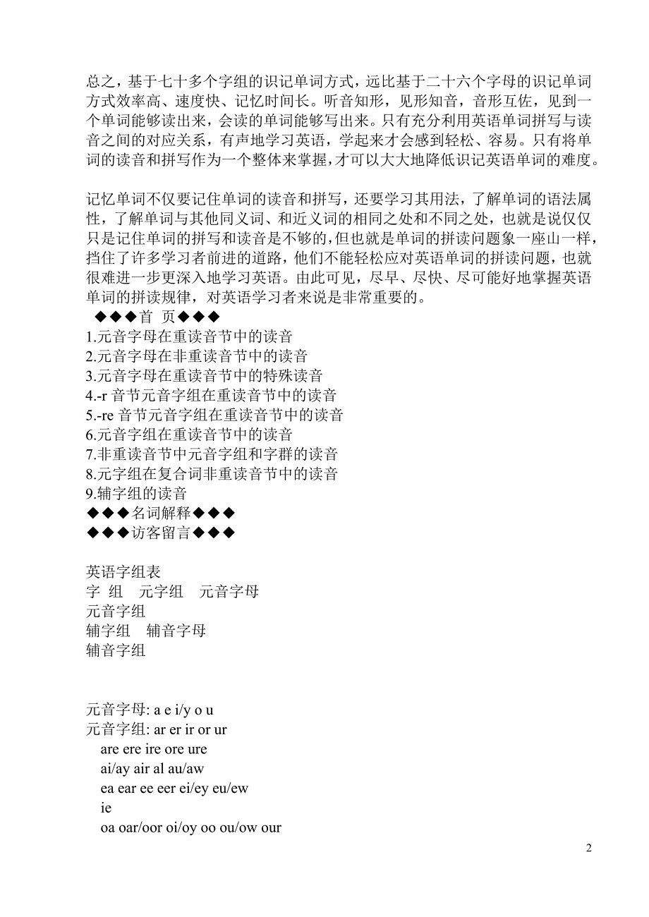 字母发音总结-字母组合发音_第2页