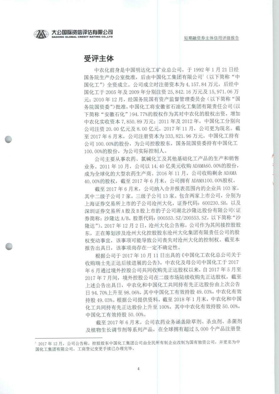 中国化工农化有限公司2018度企业信用评级报告_第3页