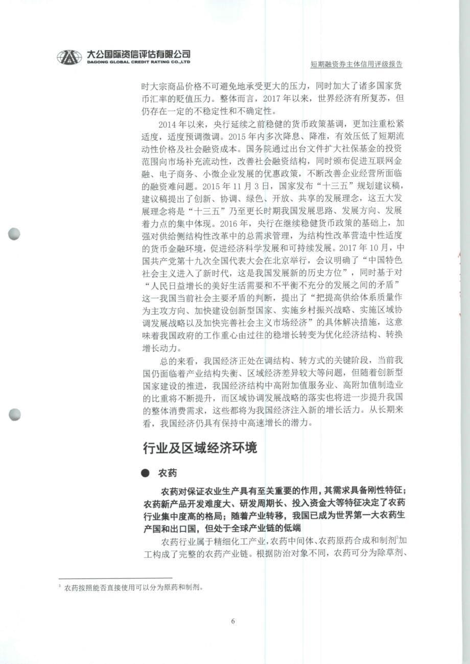 中国化工农化有限公司2018度企业信用评级报告_第5页