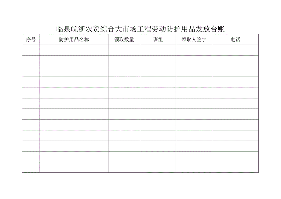 临泉皖浙农贸综合大市场工程施工安全防护用品专项经费费用计划_第1页