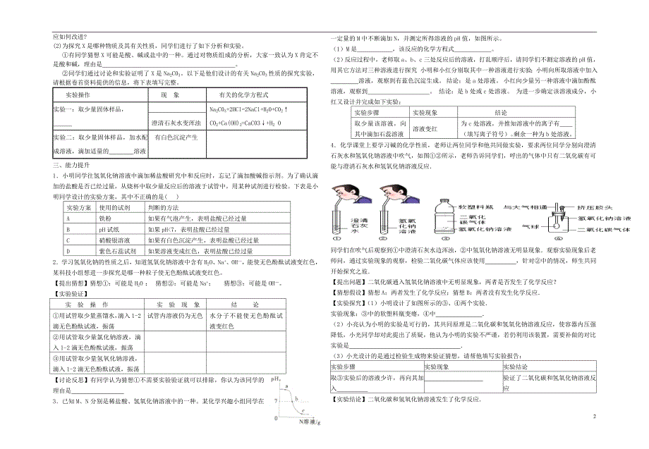 中考化学专题复习讲练第6讲碱的通性与变质问题无答案_第2页