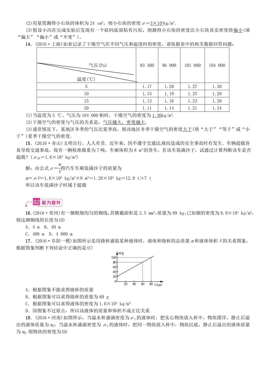 中考物理总复习 第6讲 质量与密度试题_1_第5页