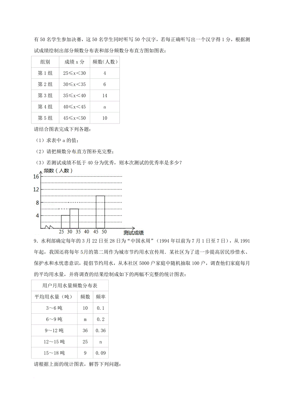 中考数学专项复习《频数分布直方图（1）》练习（无答案） 浙教版_第4页
