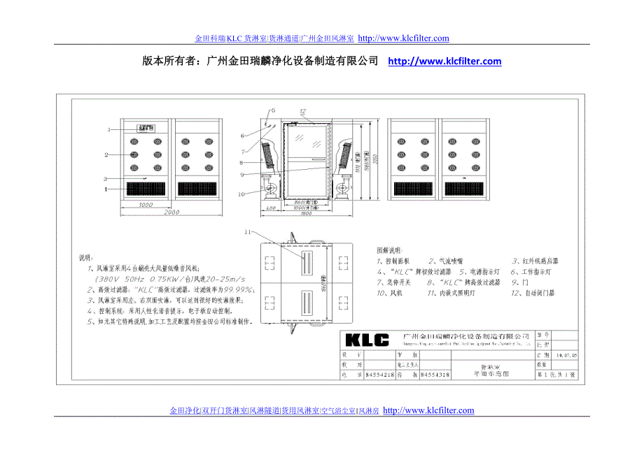 货淋室图纸 klc货淋室 自动感应双开门货淋通道规格说明_第1页
