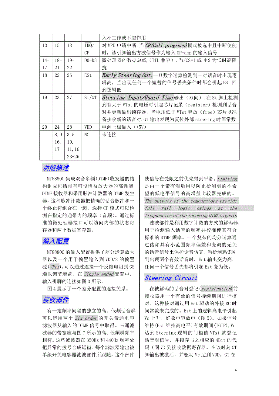 带铃声检测的主叫线路识别接收器mc14lc5447_第4页