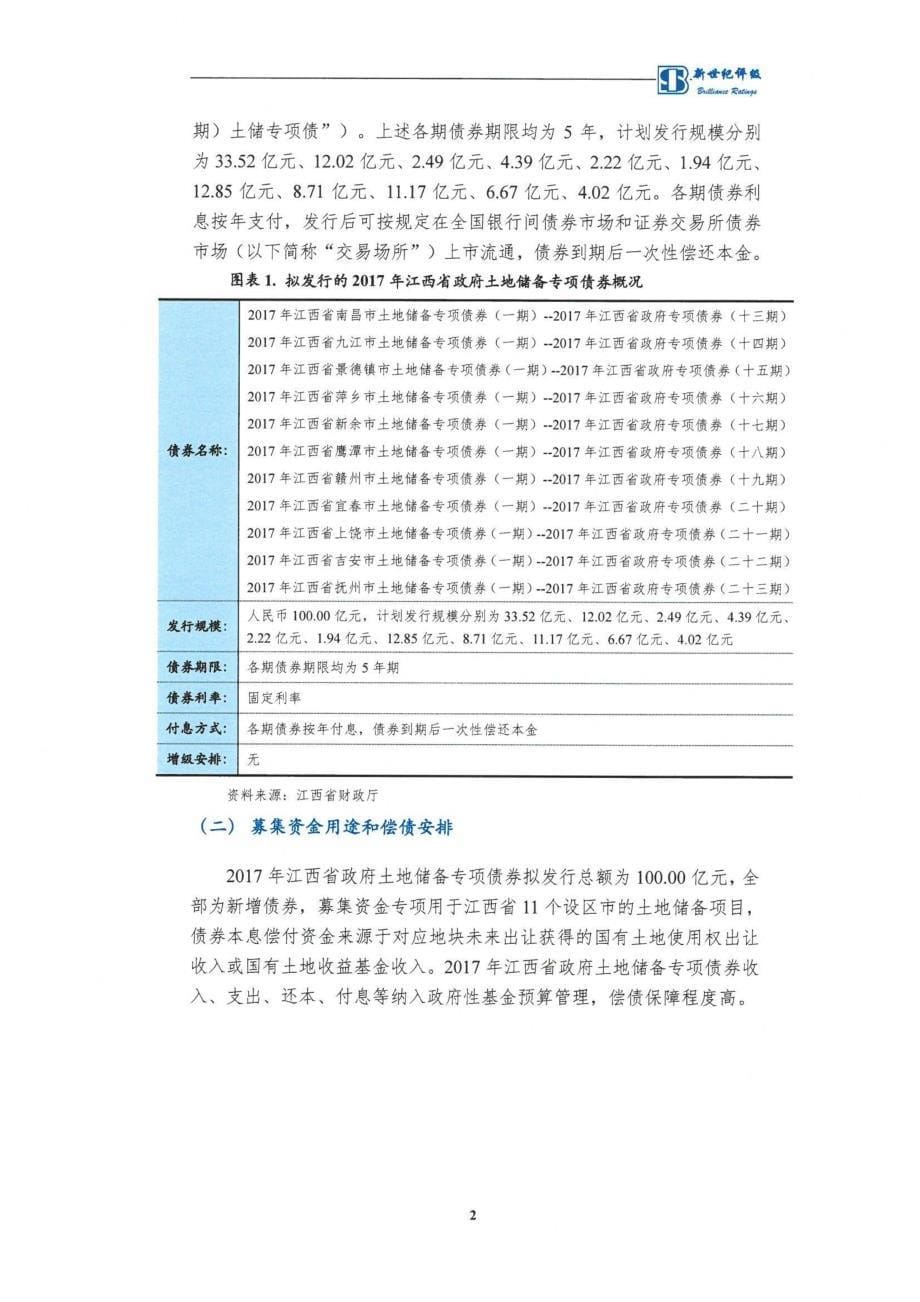 2017江西省政府土地储备专项债券信用评级报告_第5页