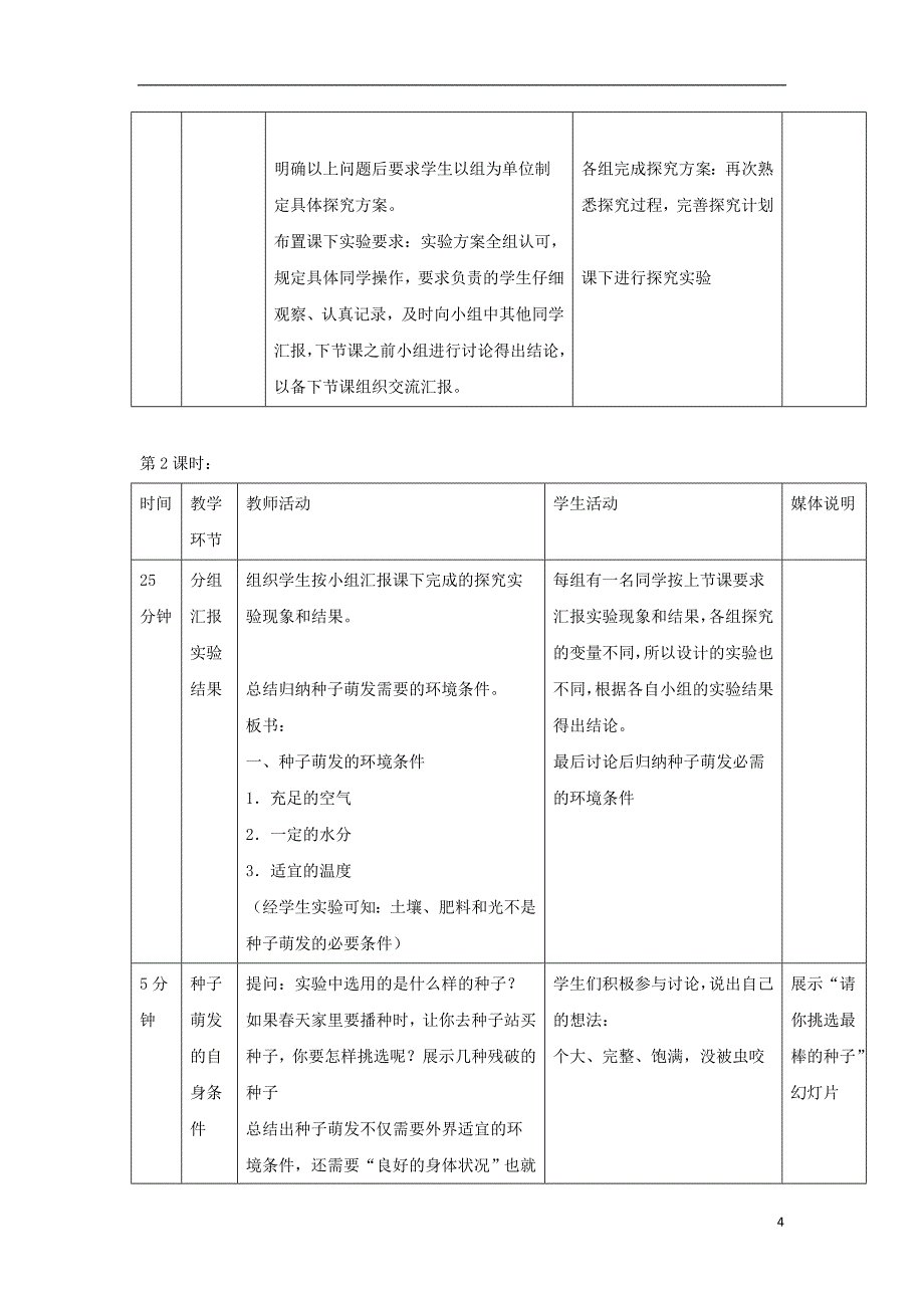 七年级生物上册3.2.1种子的萌发教案2新版新人教版_第4页