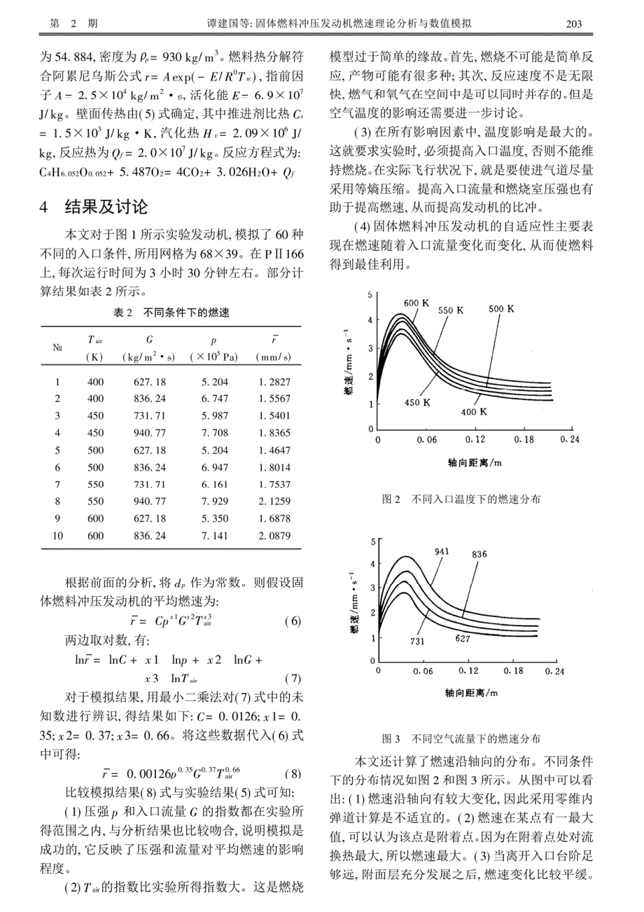 固体燃料冲压发动机燃速理论分析与数值模拟_第3页