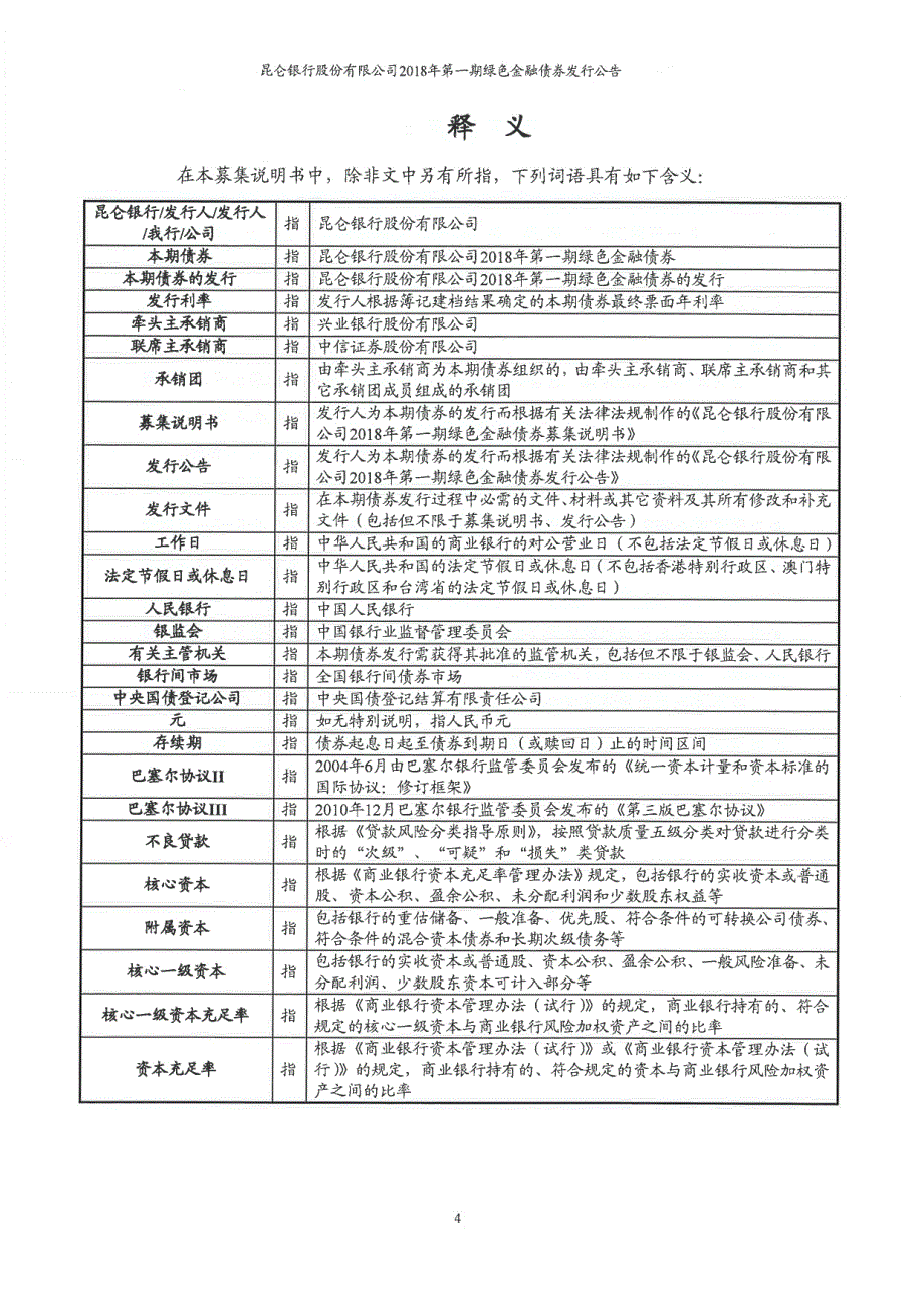 昆仑银行股份有限公司2018第一期绿色金融债券发行公告_第3页