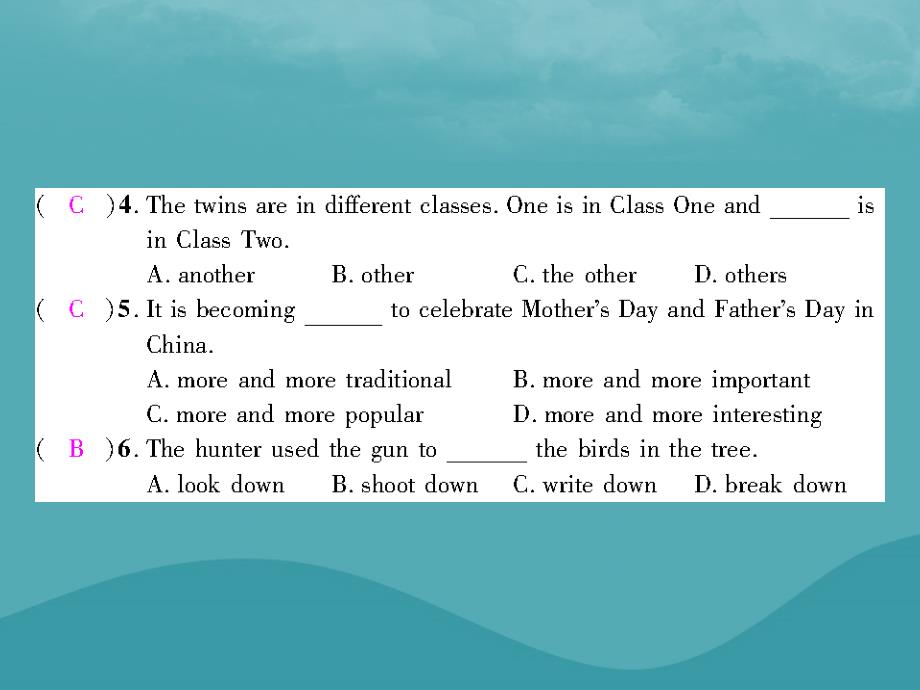 2018-2019学年九年级英语全册 unit 2 i think that mooncakes are delicious（第2课时）section a2（3a-4c）习题课件 （新版）人教新目标版_第4页