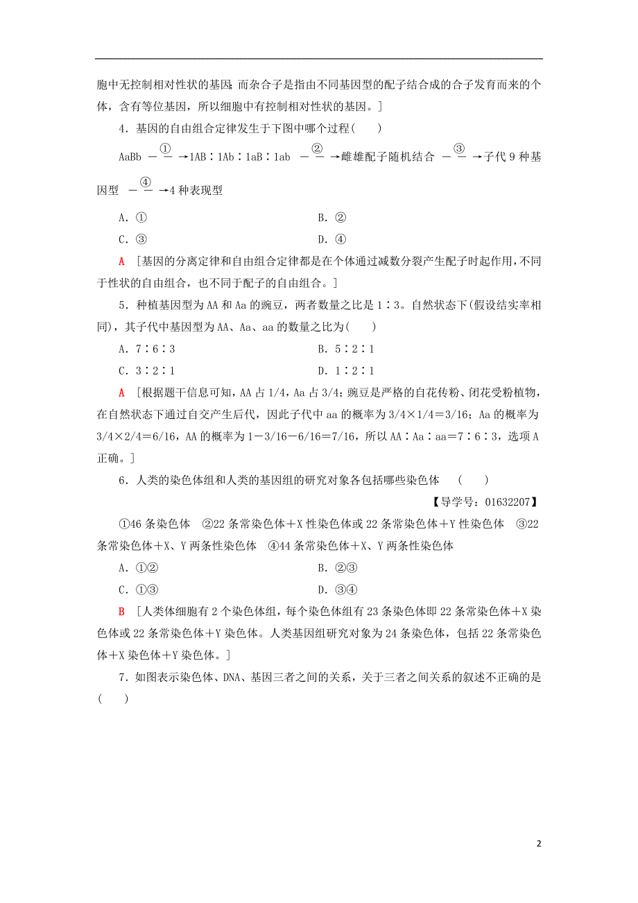 2018-2019高中生物 模块综合测评 苏教版必修2_第2页