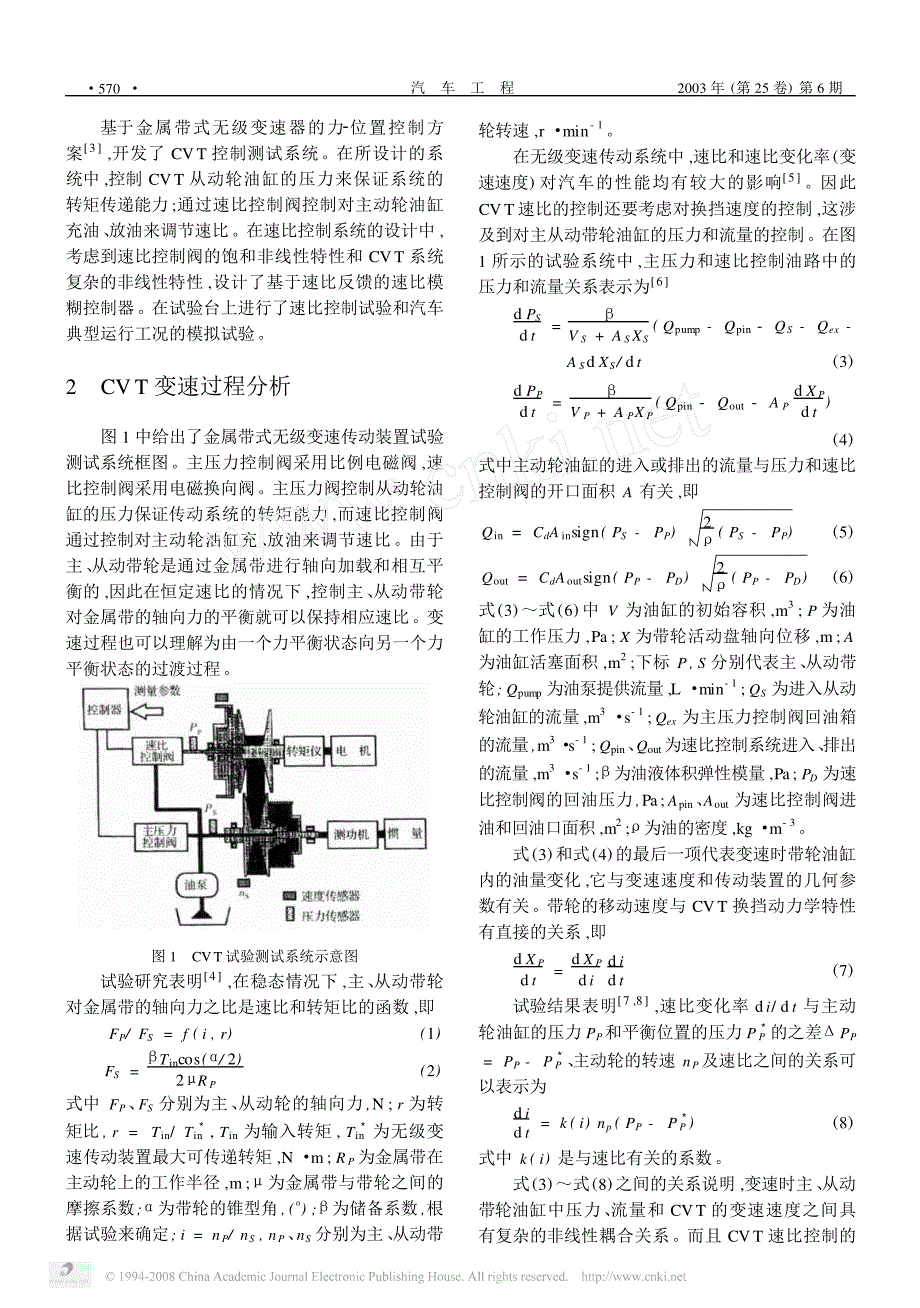 金属带式无级变速器速比控制的试验研究_第2页